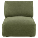 Elysia Green Modular Armless Chair side angle