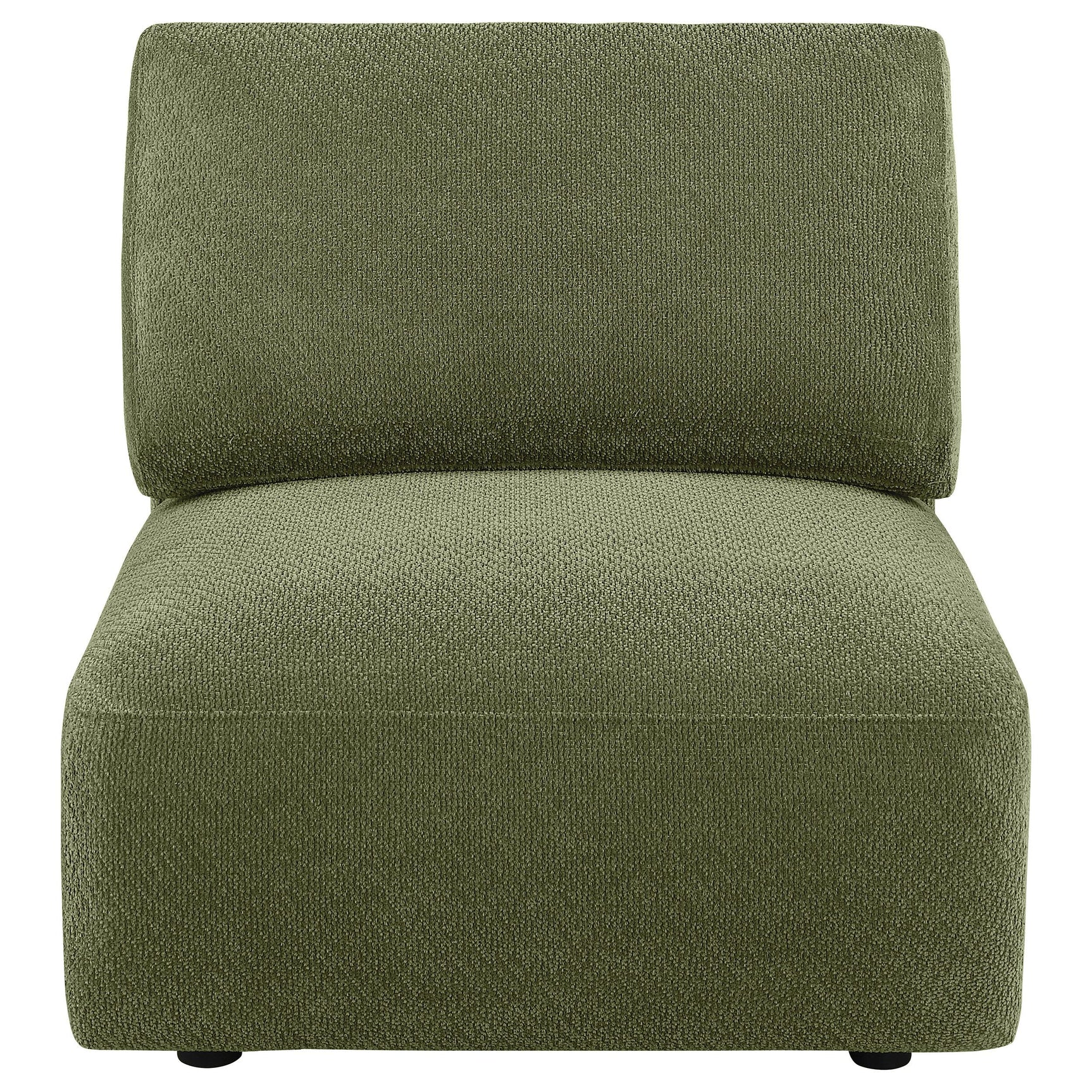 Elysia Green Modular Armless Chair side angle