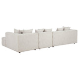 Close-up detail of upholstery on Amara sectional sofa