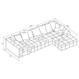 Front angled view of Amara upholstered sectional sofa
