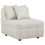 Another main view of Amara sectional sofa in cement upholstery