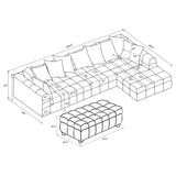 Side perspective of Amara 4-Piece Upholstered Sectional Sofa