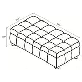 Amara fabric upholstered ottoman in front view