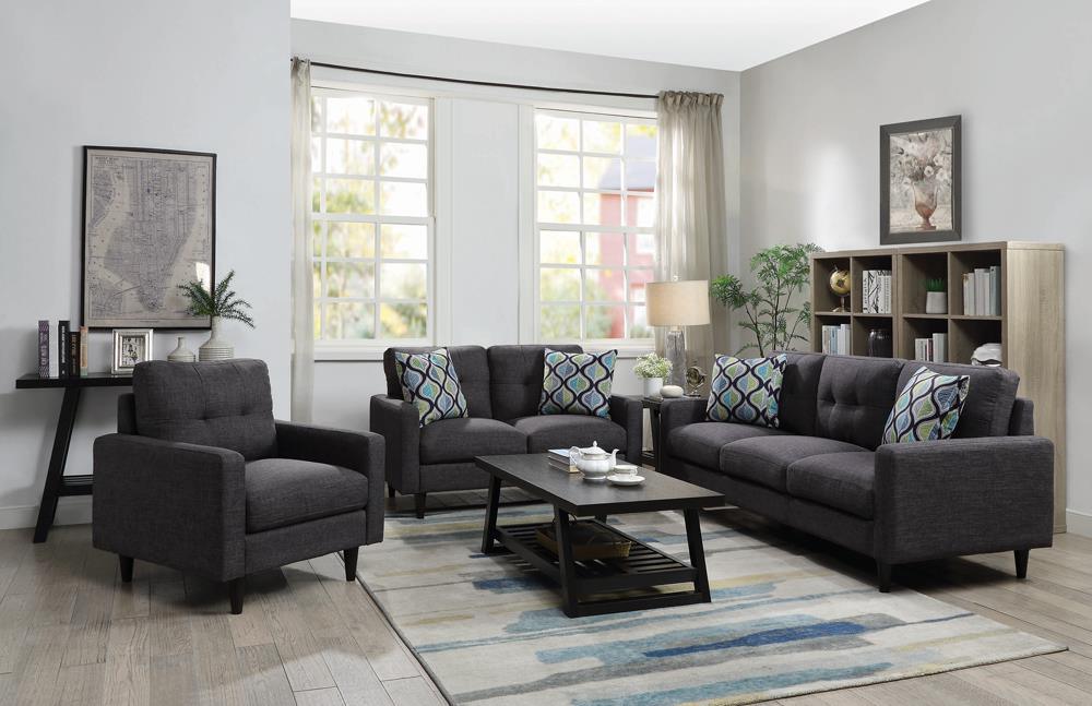 Watsonville Grey Upholstered Sofa + Loveseat 552001-S2 - Ella Furniture