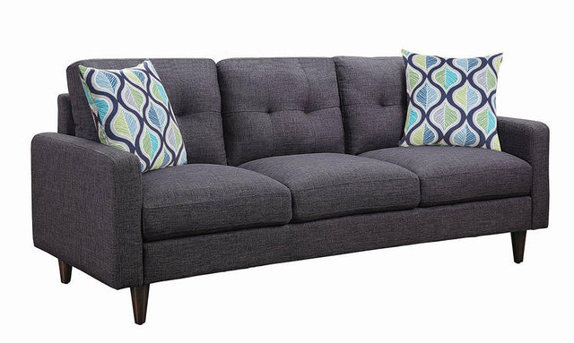 Watsonville Tufted Back Sofa Grey - Ella Furniture