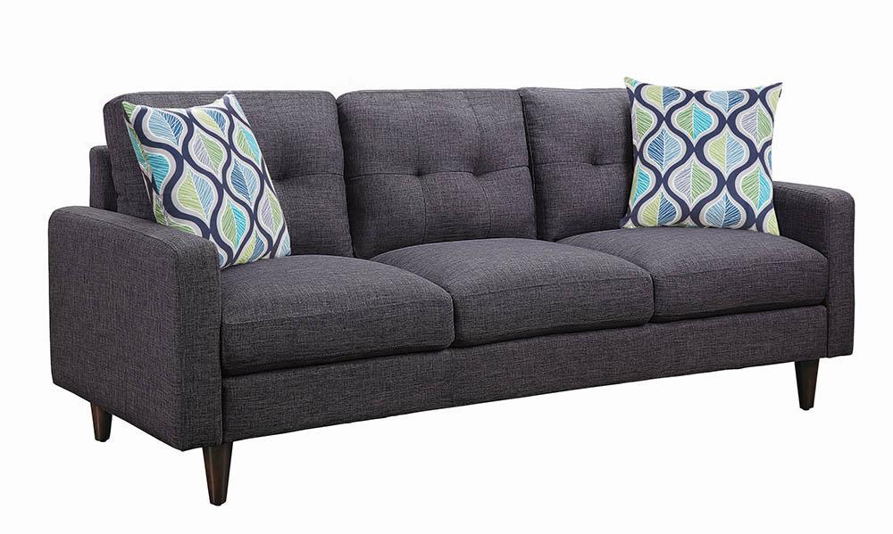 Watsonville Tufted Back Sofa Grey - Ella Furniture