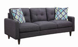 Watsonville Tufted Back Loveseat Grey - Ella Furniture