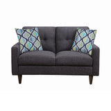 Watsonville Tufted Back Loveseat Grey - Ella Furniture