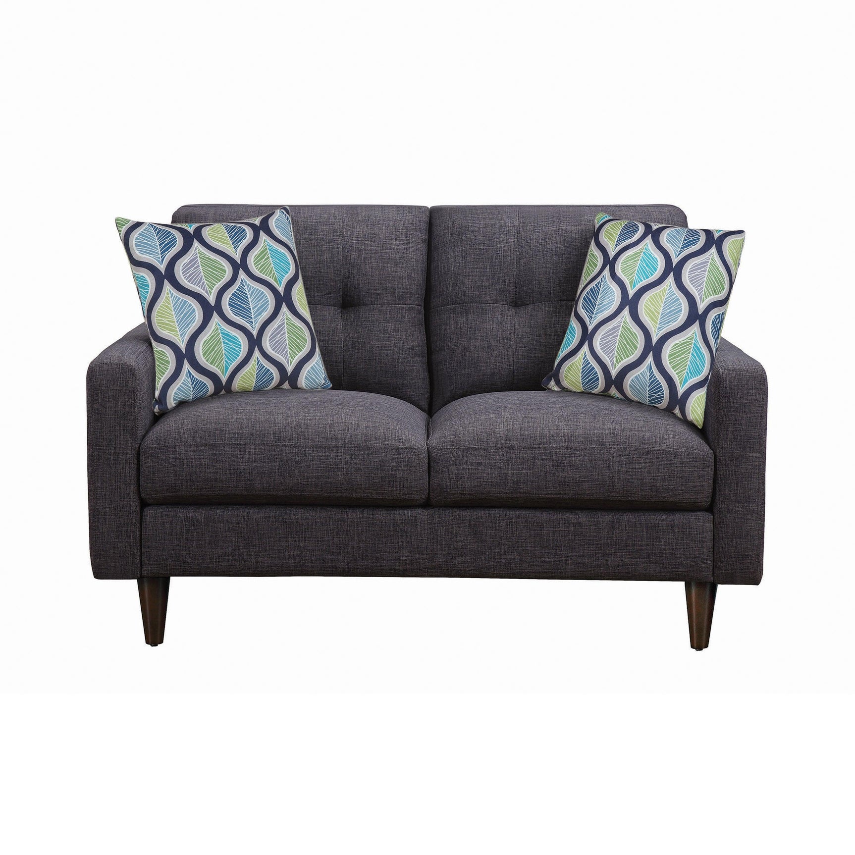 Watsonville Tufted Back Loveseat Grey - Ella Furniture