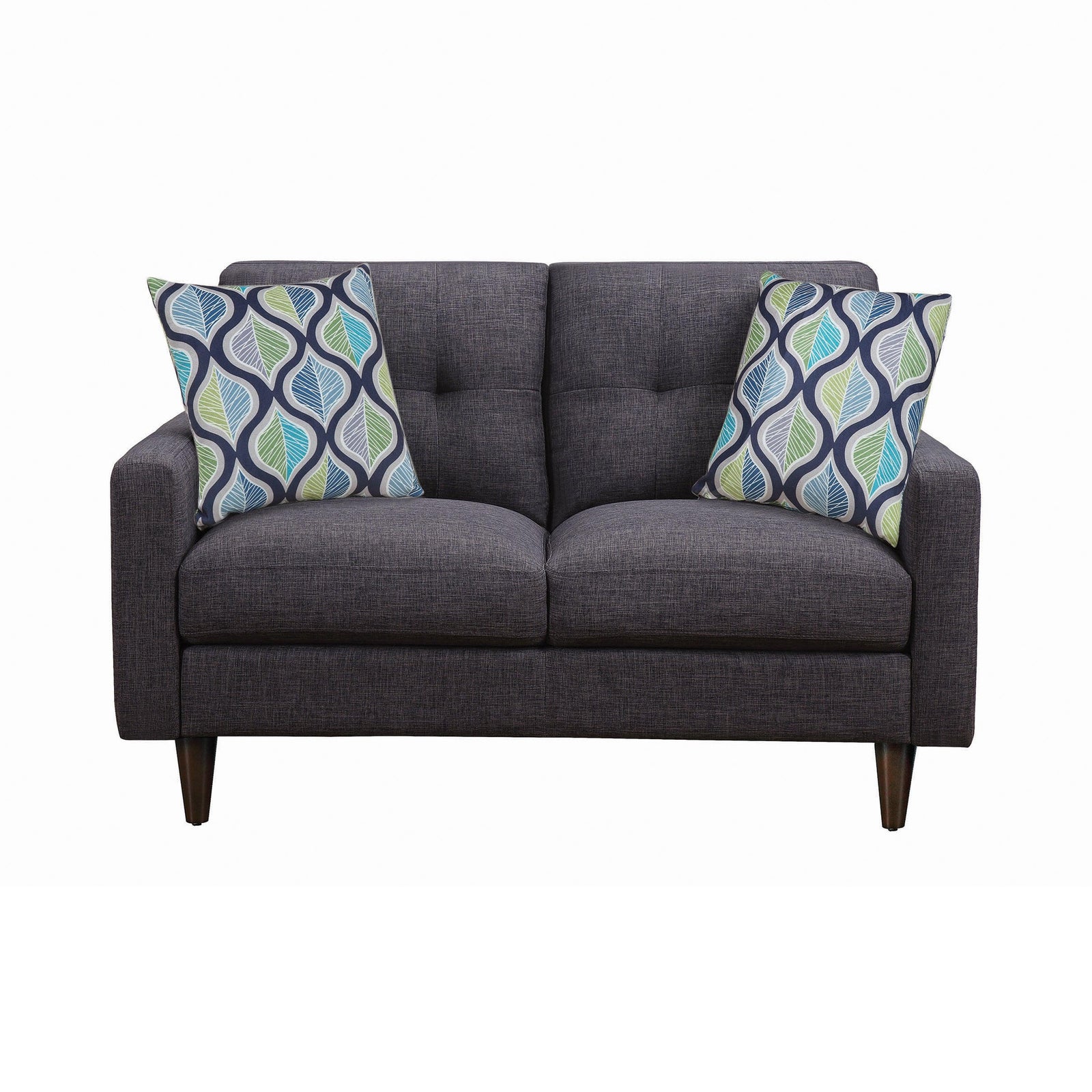 Watsonville Tufted Back Loveseat Grey - Ella Furniture