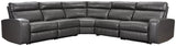 Close-up of diamond stitch gray faux leather upholstery