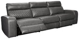Samperstone 3-Piece Power Reclining Sectional sofa head-on front view