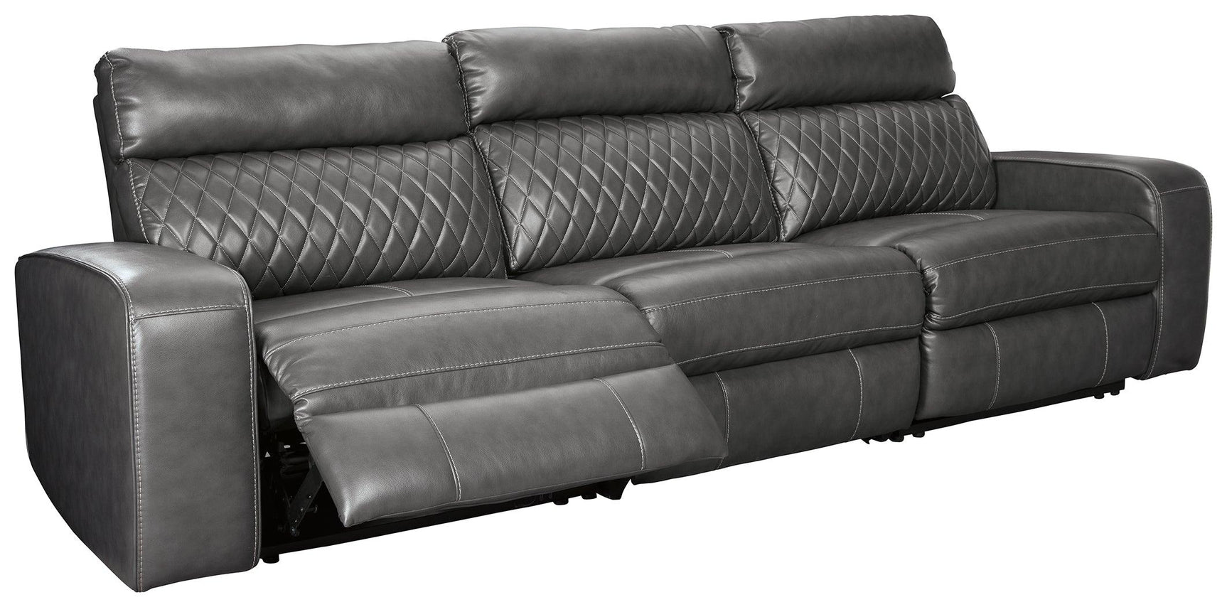 Samperstone 3-Piece Power Reclining Sectional sofa head-on front view