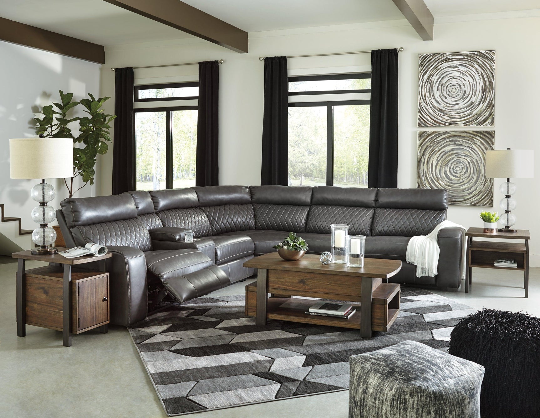 Side view of Samperstone power reclining sectional