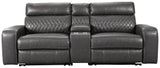 Samperstone sectional showing zero wall power recliners side angle