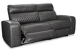Samperstone Gray Faux Leather 2-Piece Power Reclining Sectional Loveseat - image 1