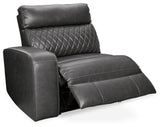 Samperstone Gray Faux Leather 2-Piece Power Reclining Sectional Loveseat - image 3