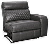 Samperstone Gray Faux Leather 2-Piece Power Reclining Sectional Loveseat - image 4