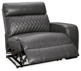 Samperstone Gray Faux Leather 2-Piece Power Reclining Sectional Loveseat - image 5
