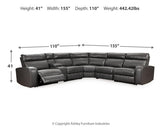 Samperstone Gray Faux Leather 6-Piece Power Reclining Sectional - image 4