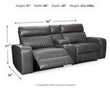 Samperstone Gray Faux Leather 3-Piece Power Reclining Sectional Loveseat - image 4