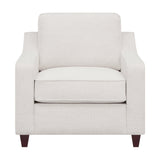 Side angle of Christine Beige Upholstered Cushion Back Sofa