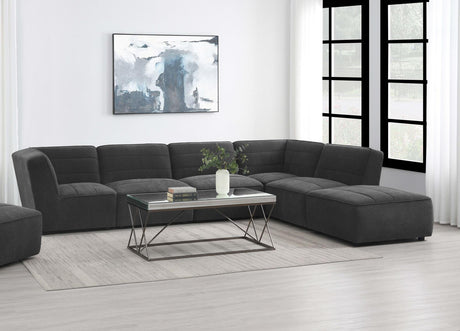 Sunny 6-piece Upholstered Modular Sectional Sofa Charcoal main view