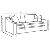 Ashlyn 2-piece Upholstered Track Arm Sofa Set Sand