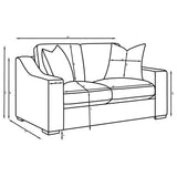Ashlyn 2-piece Upholstered Track Arm Sofa Set Sand