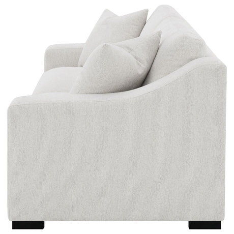 Ashlyn Sofa wide front angle in sand fabric