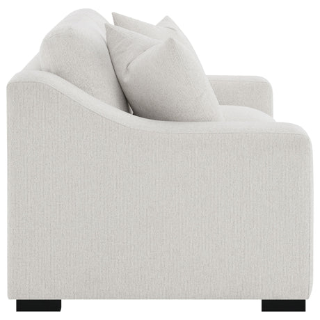Ashlyn loveseat wooden legs detail