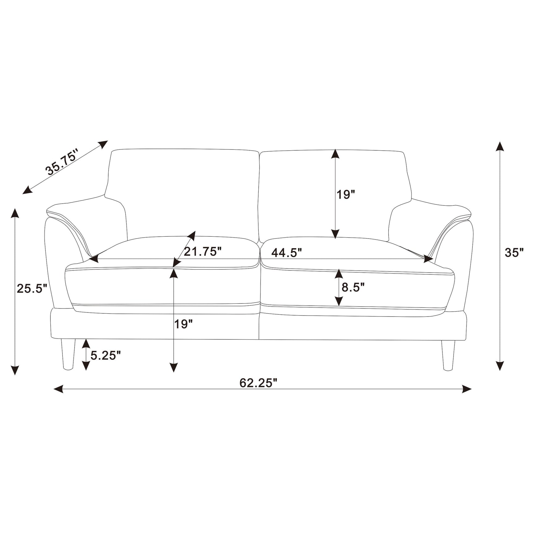 Full view of Selma 2-piece rust velvet sofa set