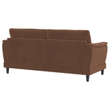 Side angle highlighting sofa seat and armrest