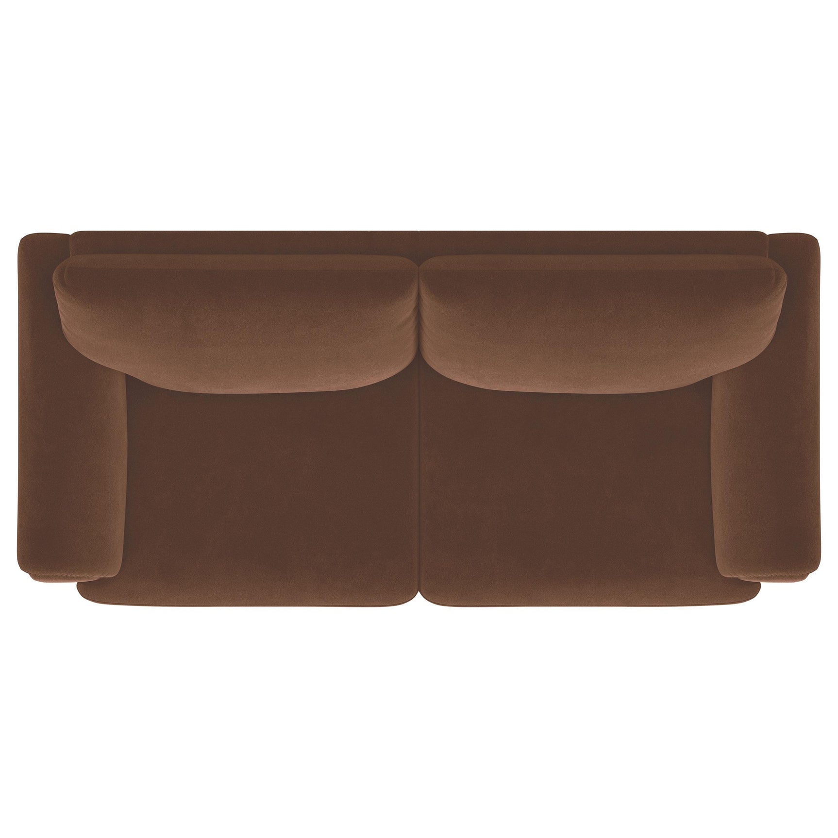 Main front view of Selma rust velvet sofa