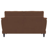 Selma Velvet Upholstered Crescent Arm Loveseat Rust