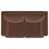 Selma Velvet Upholstered Crescent Arm Loveseat Rust