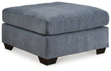 Marleton Denim Oversized Accent Ottoman side view
