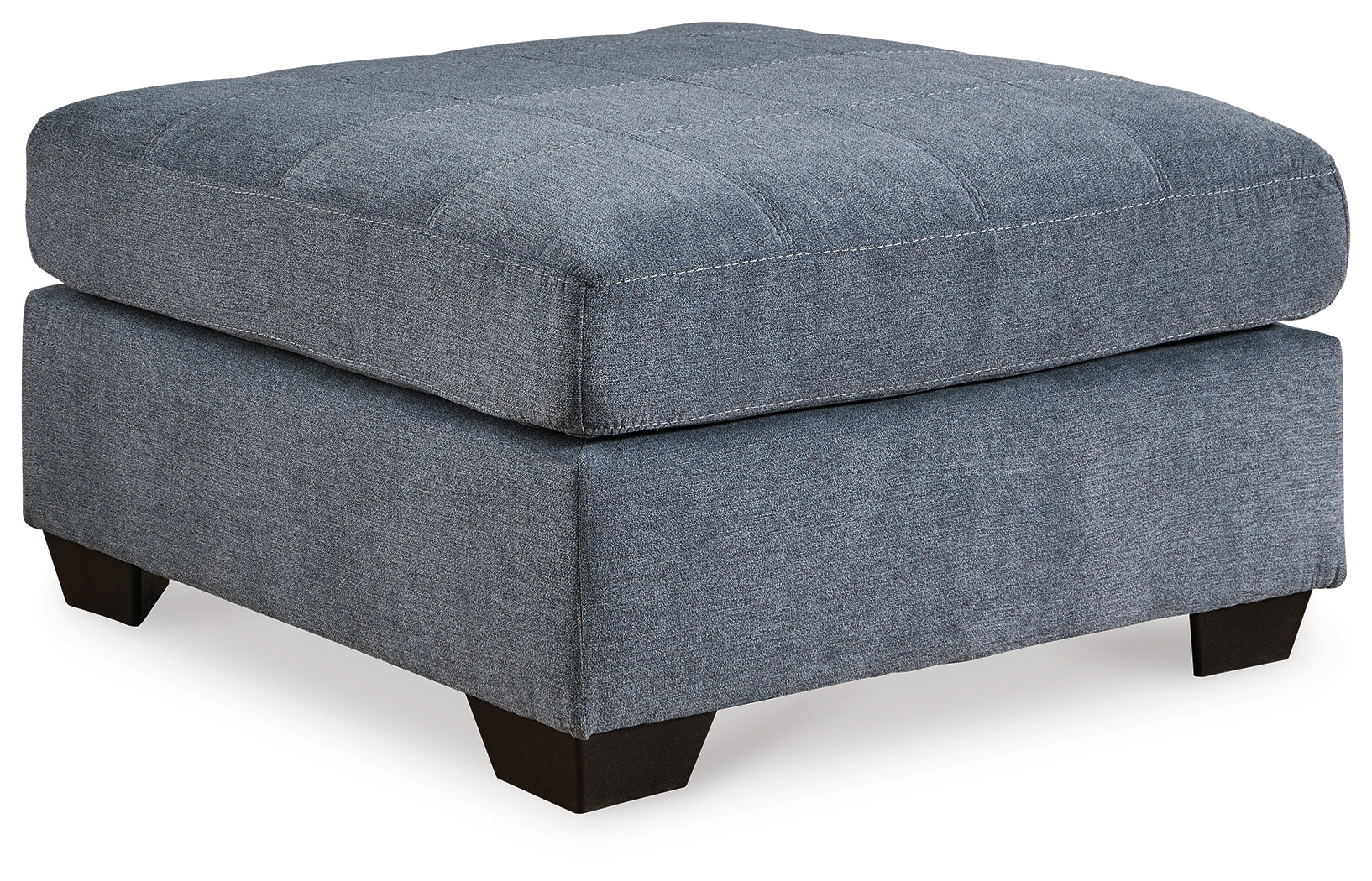 Marleton Denim Oversized Accent Ottoman side view