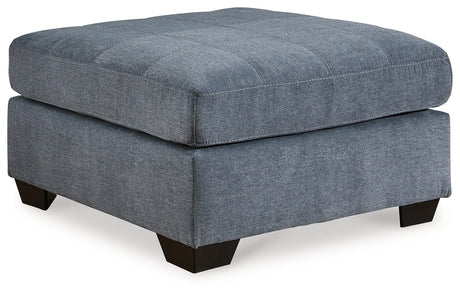 Marleton Denim Oversized Accent Ottoman side view