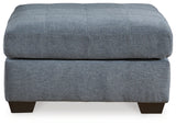 Front view of Marleton Denim 2-Piece Sleeper Sectional with Ottoman sectional sofa