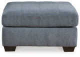 Marleton Denim Oversized Ottoman top view