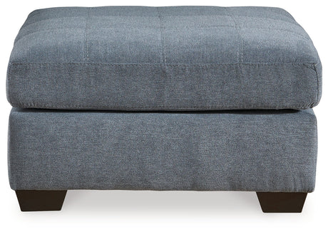 Marleton Denim Oversized Ottoman top view