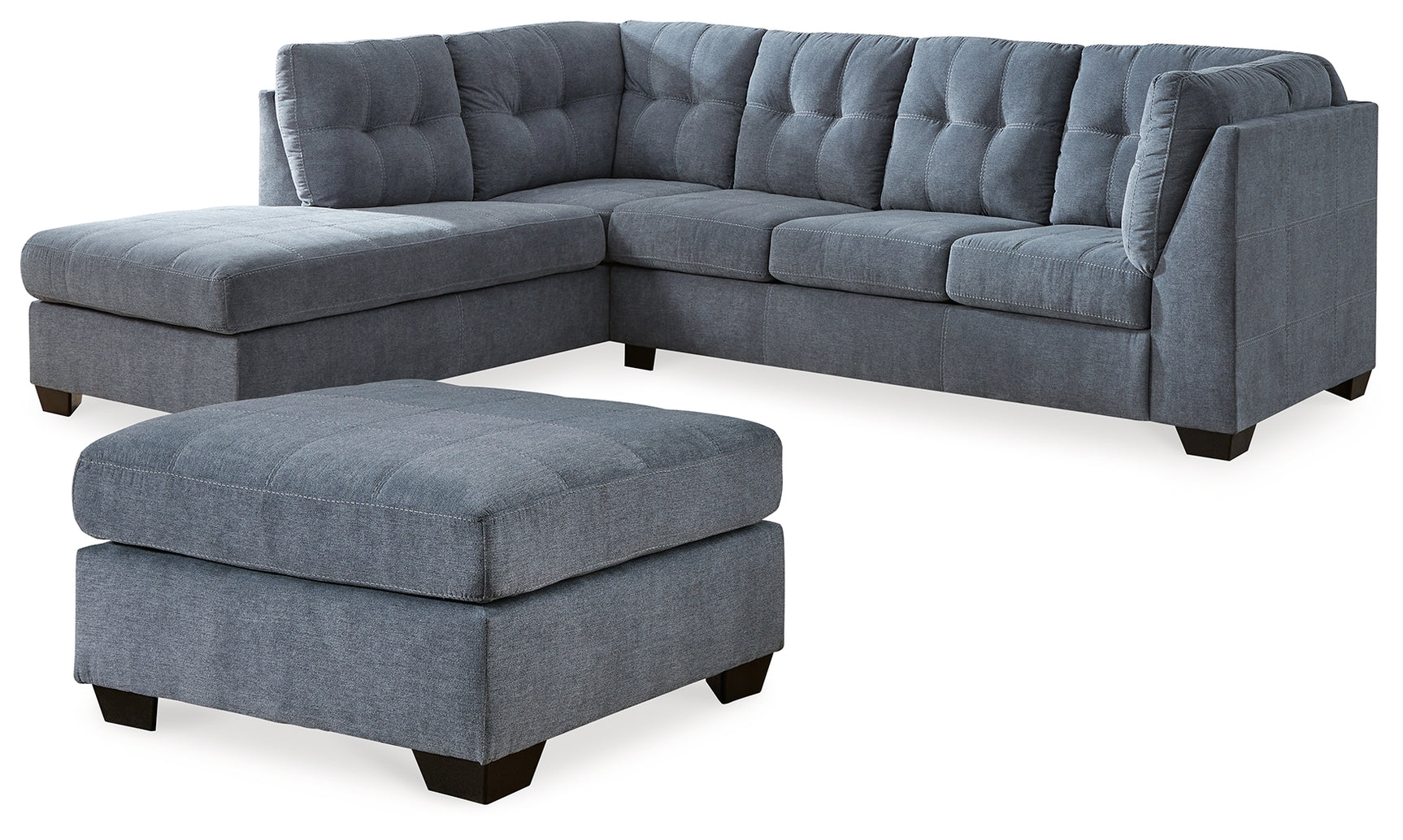 room view showing sectional and ottoman together