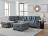 close-up detail of sectional sofa stitching