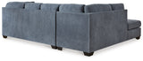 Back detail of Marleton Denim Microfiber Sleeper Sectional