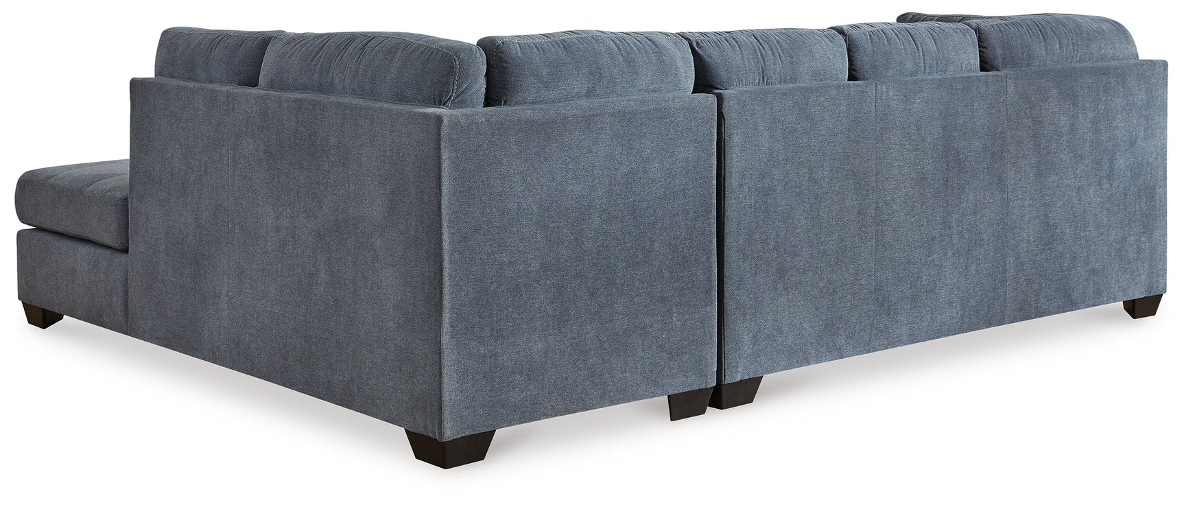 Detail view of Marleton Denim Microfiber upholstery and chaise