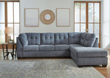 Room view showing Marleton Denim Microfiber 2-Piece Sectional with Chaise