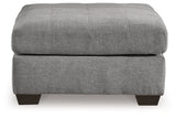 Top view of Marleton gray microfiber oversized ottoman