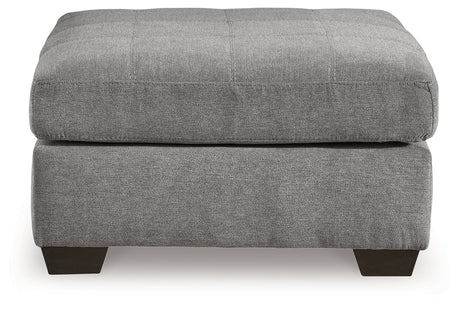 Top view of Marleton gray microfiber oversized ottoman