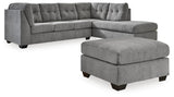 Marleton Gray 2-Piece Sleeper Sectional with Ottoman - image 2